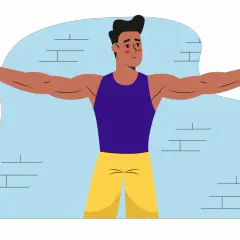 Ein Mann mit Hanteln trainiert seine Schultern. Die Frage "wie oft schulter trainieren" wird durch das Bild visuell beantwortet.