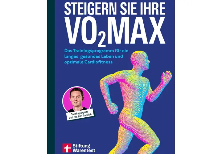 Buchcover: "Steigern Sie Ihre VO2max" mit einem Läufer aus Pixeln. Ein Trainingsprogramm für ein langes, gesundes Leben.