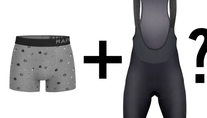 Unterhose mit Früchten und eine schwarze Radhose. Soll man eine Unterhose unter der Radhose tragen?