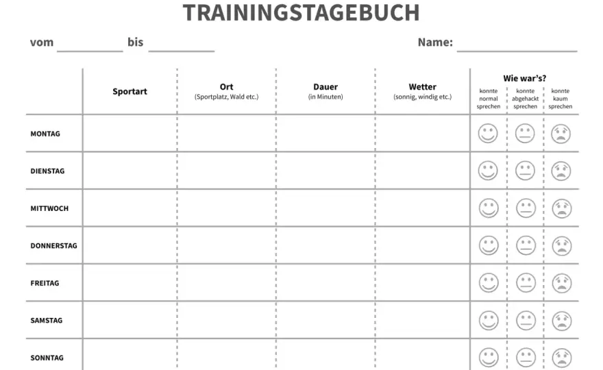 Trainingsplan zum Ausdrucken - Vorlage für echte Fortschritte
