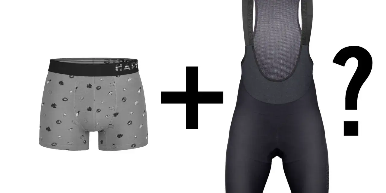 Unterhose mit Früchten und eine schwarze Radhose. Soll man eine Unterhose unter der Radhose tragen?